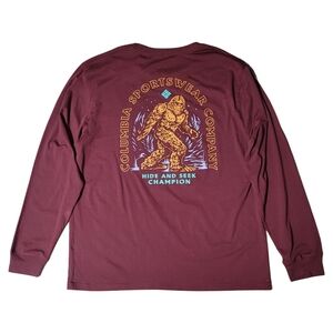 New Columbia Men's Long Sleeve Sasquatch Bigfoot Shirt Size Large